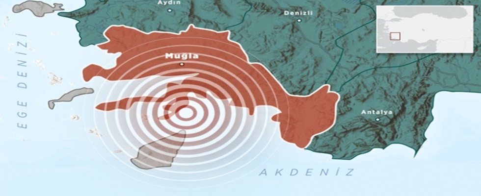 Marmaris ilçesinde 5,2 büyüklüğünde deprem