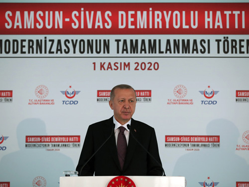 Cumhurbaşkanı Erdoğan, Samsun-Sivas Demiryolu Hattı Modernizasyonunun Tamamlanması Töreni’ne katıldı