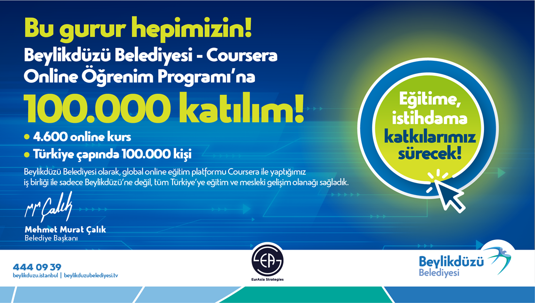 COURSERA İŞ BİRLİĞİ’NDE 100 BİN ÜYE HEDEFİNE ULAŞILDI