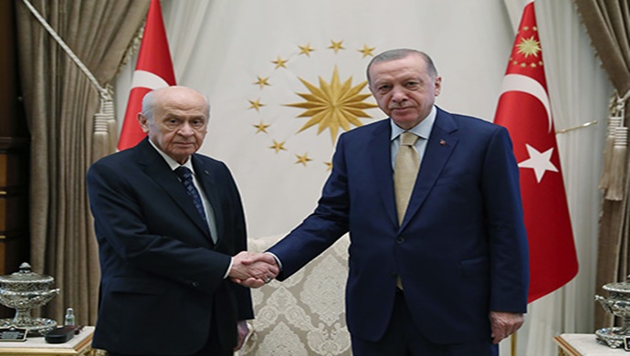 Cumhurbaşkanı Erdoğan, MHP Genel Başkanı Bahçeli’yi kabul etti