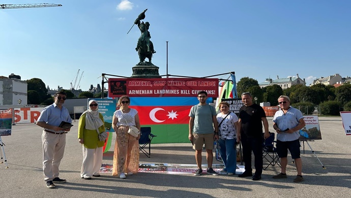 Vyananın mərkəzində Azərbaycan icmasının etiraz aksiyası təşkil edilib